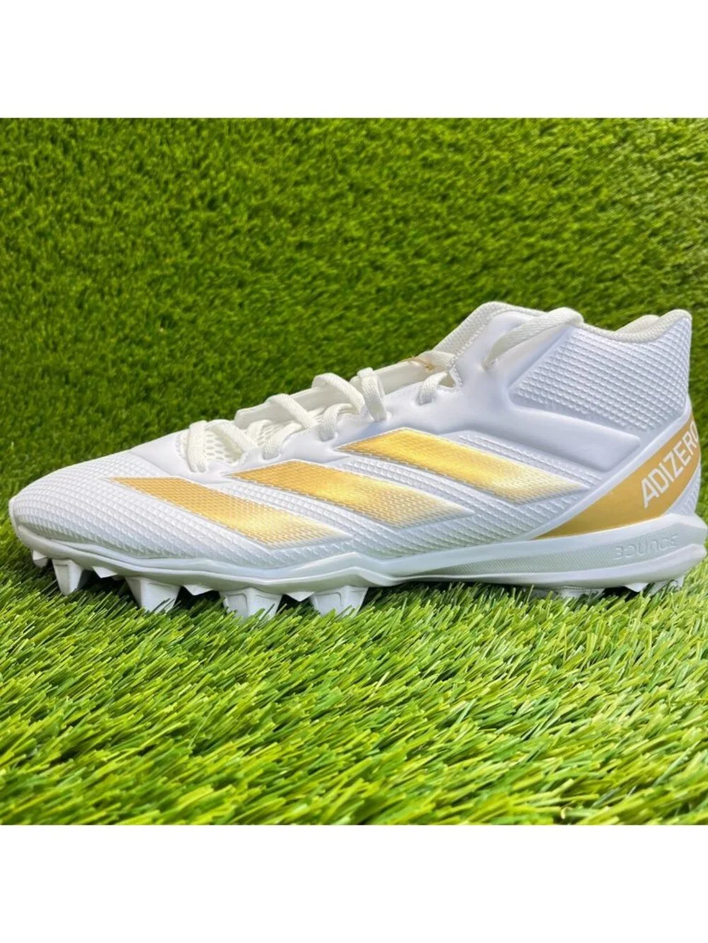 Adidas Adizero Impact.2 MD Mens Size 11.5 White Gold Running Football Cleats